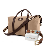 Auswahl zwischen einem beliebigen Pampeano-Ledergürtel und einer beliebigen großen Reisetasche aus Segeltuch – Geschenkpaket