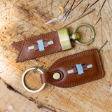 Juntos Origami Keyring - Tan Leather
