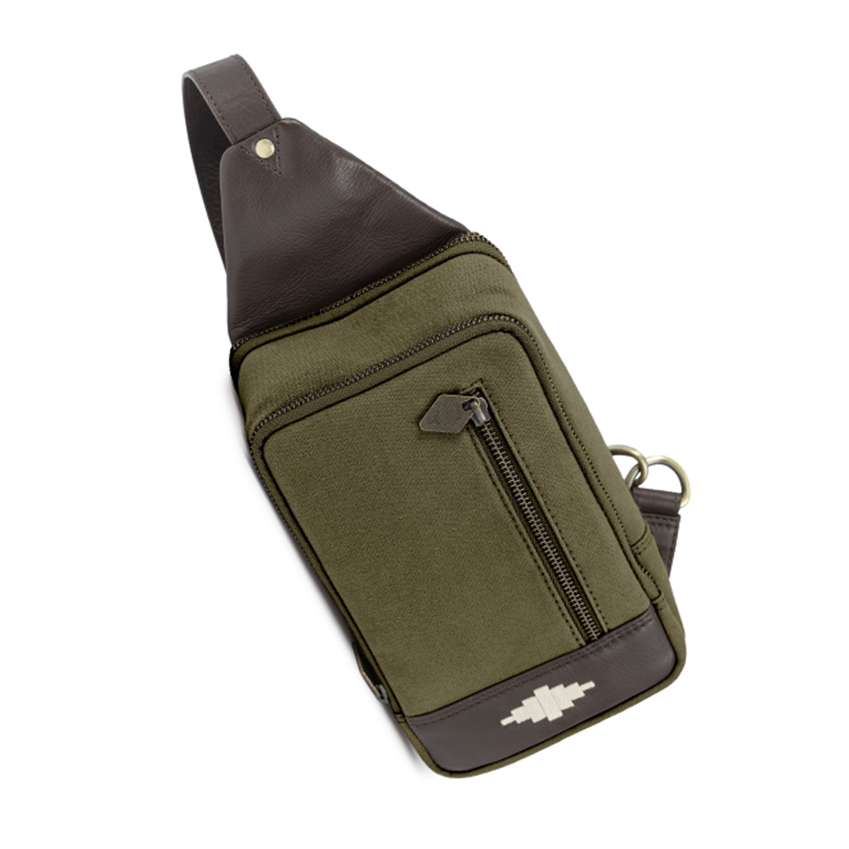 canvas travel crossbody bag Pequeno Forest Green Canvas Travel Sling Bag