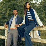 Azteca Wool Scarf - Navy