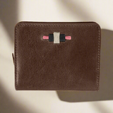 Nena Zipped Purse - Brown Leather