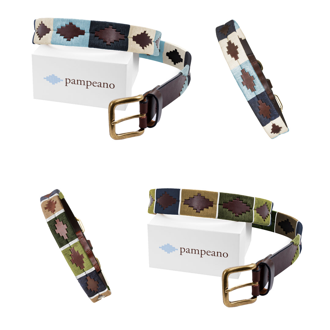 Choice of Any 2 Leather pampeano Polo Belts and 2 Dog Collars - Gift Package - pampeano UK