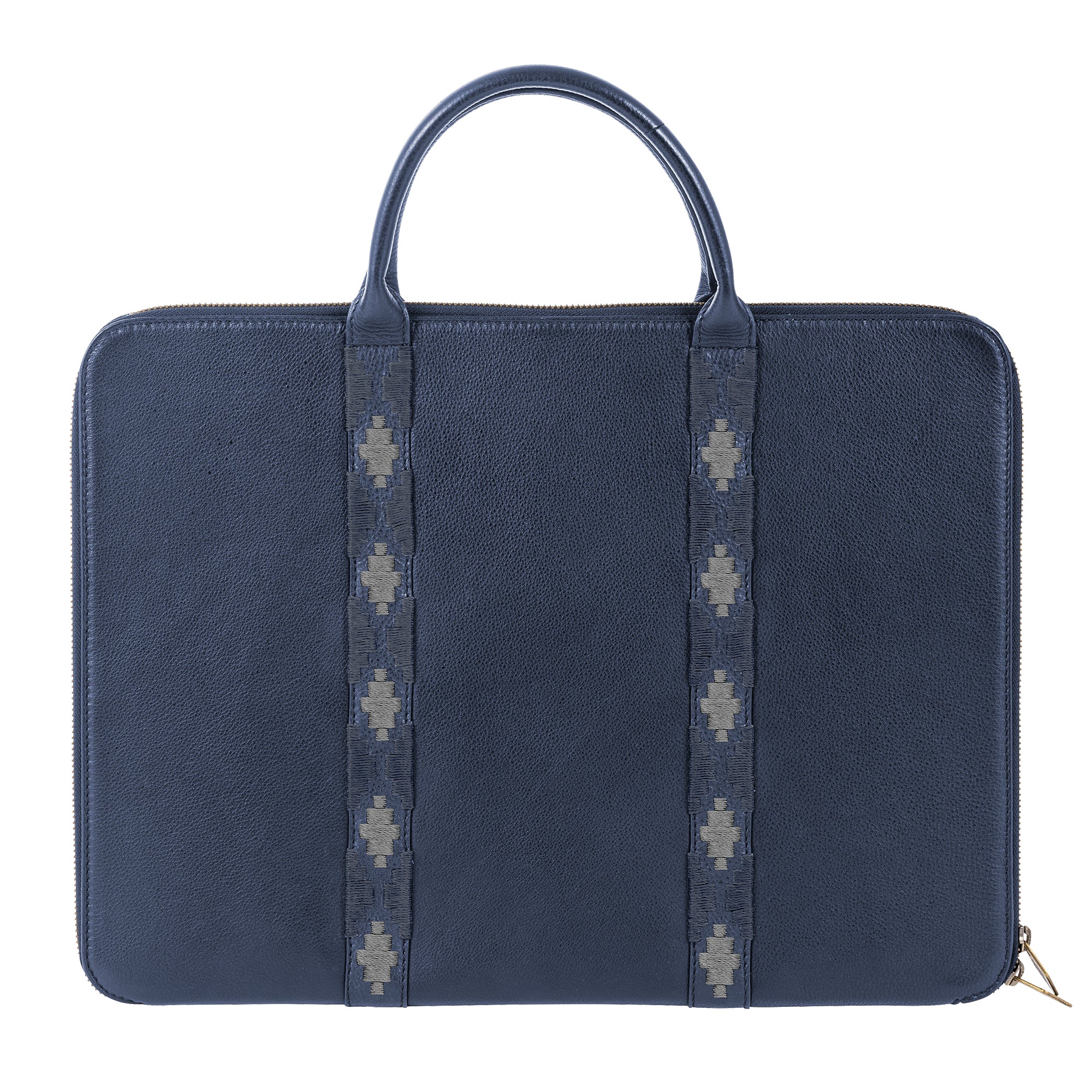 'Empresario' Briefcase - Navy Leather - pampeano UK