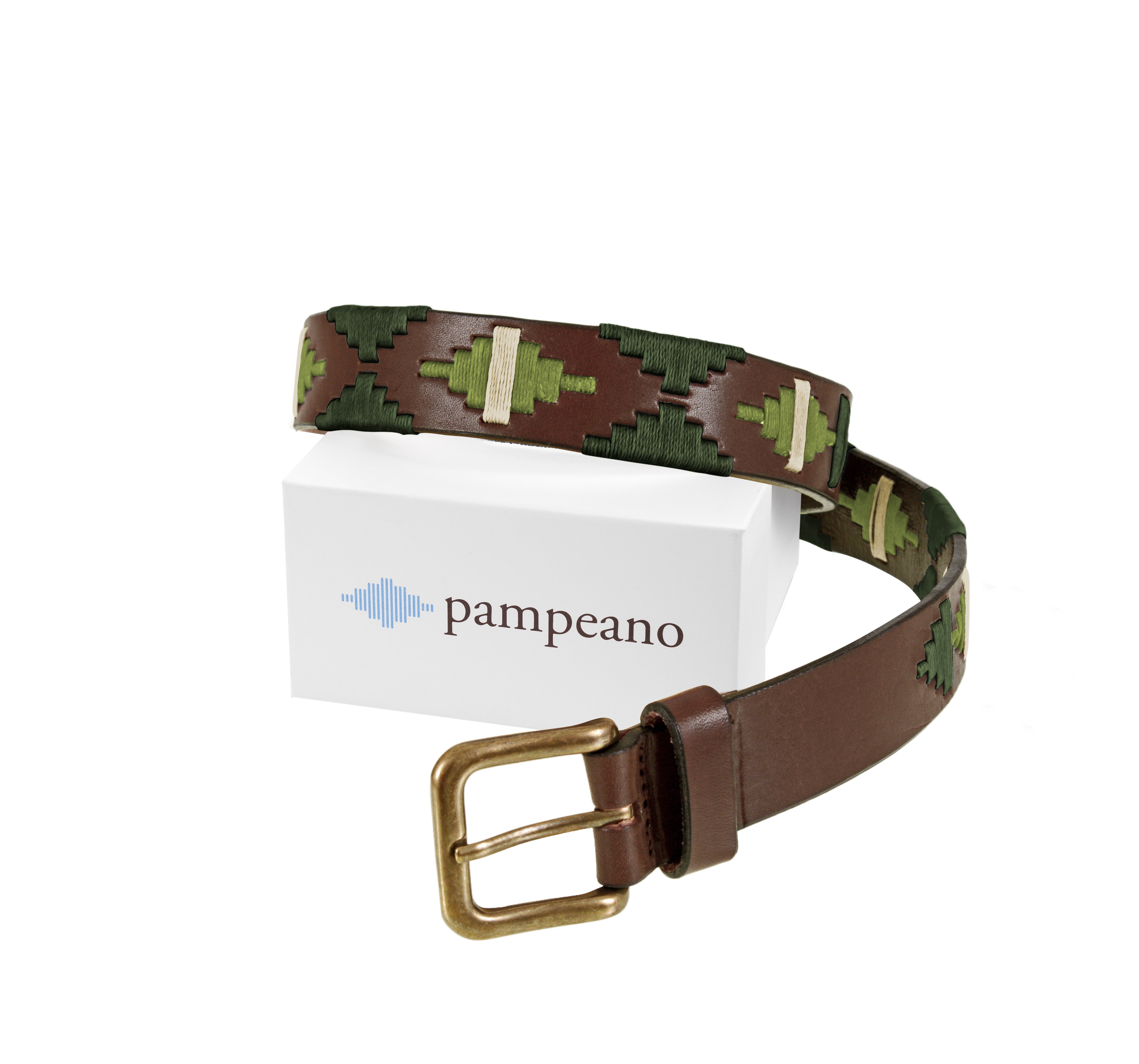 Brown Leather Belt With Embroidery Verdeo Pampeano brown-leather-belt-with-embroidery-verdeo-pampeano