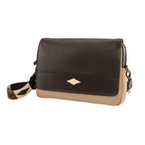 Entregar Messenger Bag – Braunes Leder und Sand-Canvas