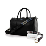 Auswahl zwischen einem Pampeano-Gürtel aus Leder und einer Varon-Reisetasche aus Leder – Geschenkpaket