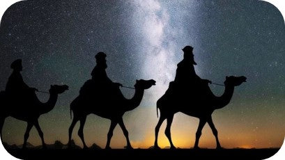 3 kings sat on camels