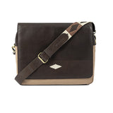 Entregar Messenger Bag - Brown Leather and Sand Canvas