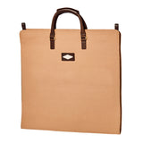 Traje Holdall with Suit Cover - Brown Leather and Sand Canvas