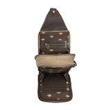 Pequeno Crossbody Bag - Brown Leather and Sand Canvas
