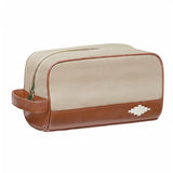 Hombre washbag - tan leather with cream juco