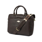 Mensajero Briefcase - Brown Leather with Cream Stitching