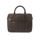 Mensajero Briefcase - Brown Leather with Cream Stitching