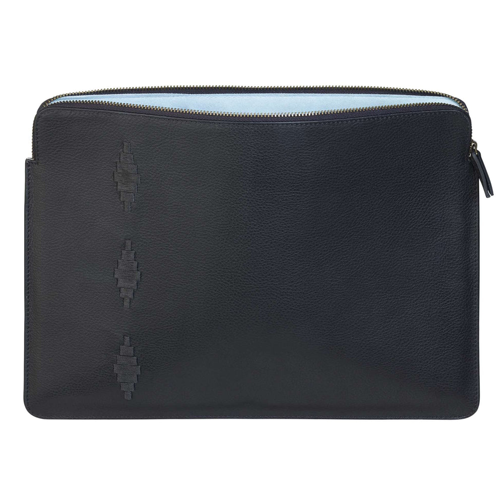 'Folio' Laptop Case - Black Leather - pampeano UK