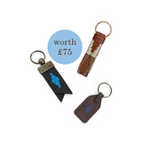 Choice of Any 3 Leather Keyrings - Gift Package