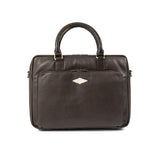 Mensajero Briefcase - Brown Leather with Cream Stitching