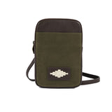Estuche Sling Bag - Brown Leather and Forest Canvas