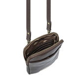 Estuche Sling Bag - Brown Leather with Cream Stitching