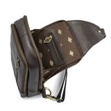 Pequeno Crossbody Bag - Brown Leather with Cream Stitching