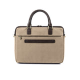 Mensajero Briefcase - Brown Leather and Sand Canvas