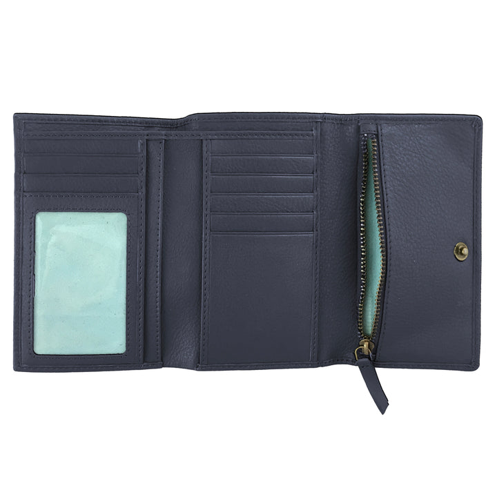 Chica Tri-fold Purse - Navy Leather