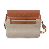 Entregar messenger bag - tan leather with cream juco canvas
