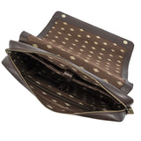 Entregar  Messenger Bag - Brown Leather and Forest Canvas