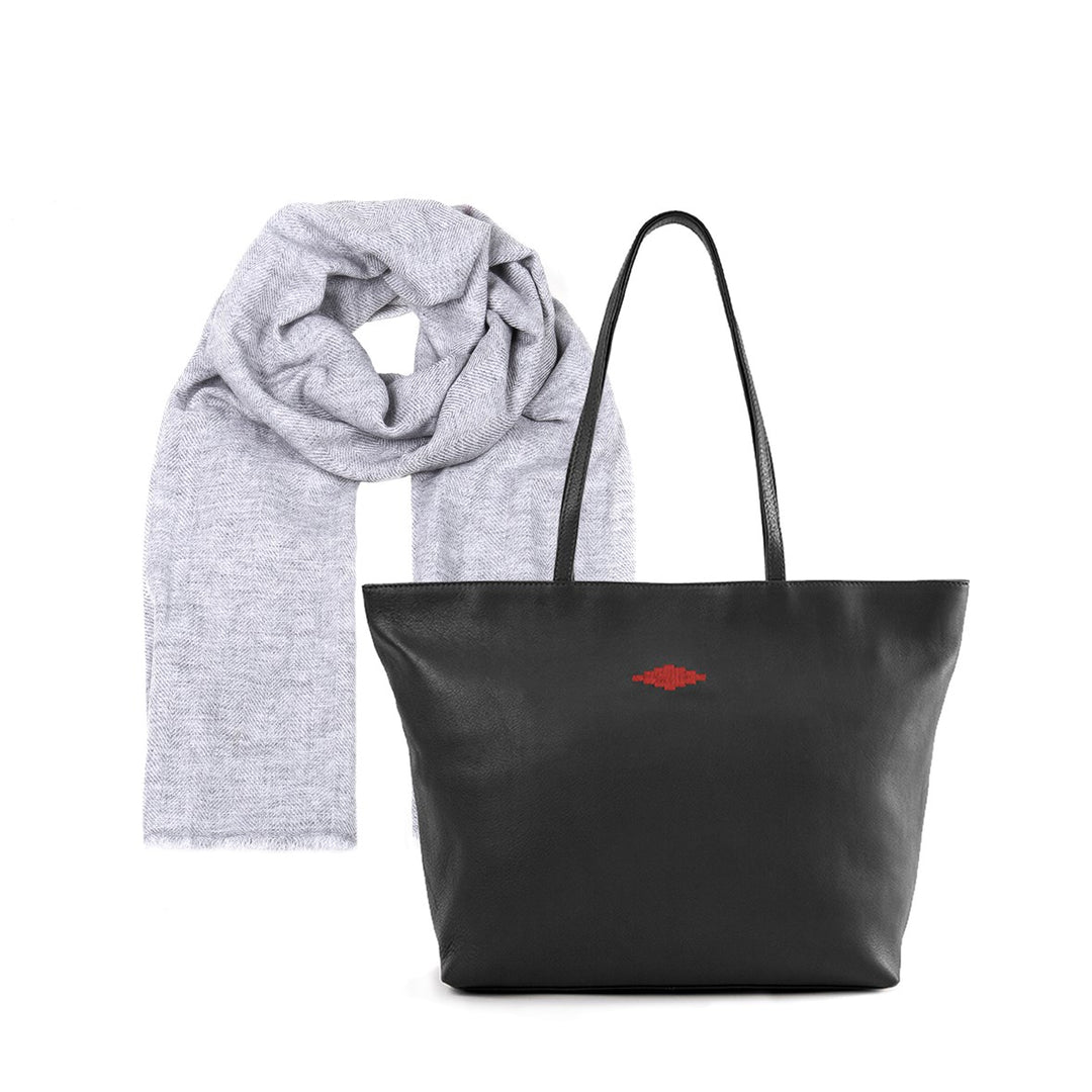 Choice of Any Cashmere Scarf and Trapecio Leather Ladies Bag - Gift Package