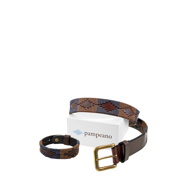 Wahl eines Pampeano-Polo-Gürtels und -Armbands aus Leder – Geschenkpaket