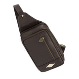 Pequeno Crossbody Bag - Brown Leather with Cream Stitching