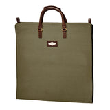 Traje Holdall with Suit Cover - Brown Leather and Forest Canvas