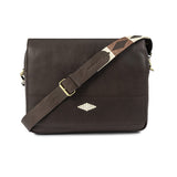 Entregar Messenger Bag - Brown Leather with Cream Stitching