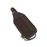 Pequeno Crossbody Bag - Brown Leather with Cream Stitching