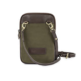 Estuche Sling Bag - Brown Leather and Forest Canvas