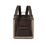 Mochila Backpack - Brown Leather with Sand Canvas