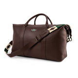 Caballero large travel bag - brown leather with multi stitching