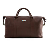Caballero large travel bag - brown leather with multi stitching
