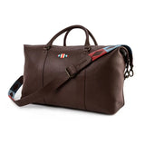 Caballero large travel bag - brown leather with multi stitching