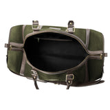 Equipo Holdall Bag - Brown Leather and Forest Canvas