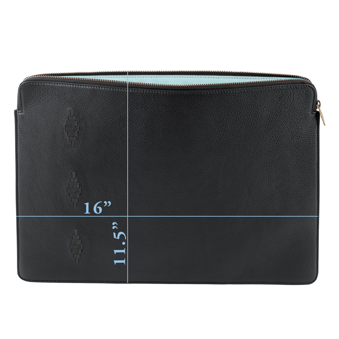 Folio Laptop Case - Navy Leather