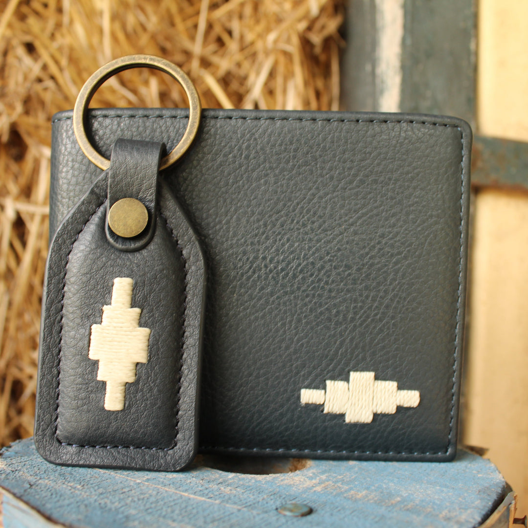 'Chapa' Tag Keyring - Navy Leather - pampeano UK