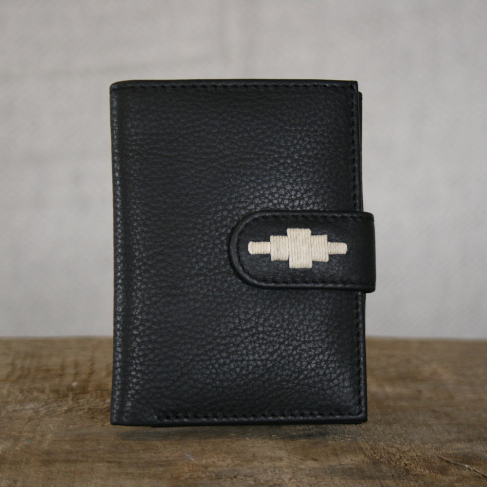 'Exito' Bifold Purse - Black Leather - pampeano UK