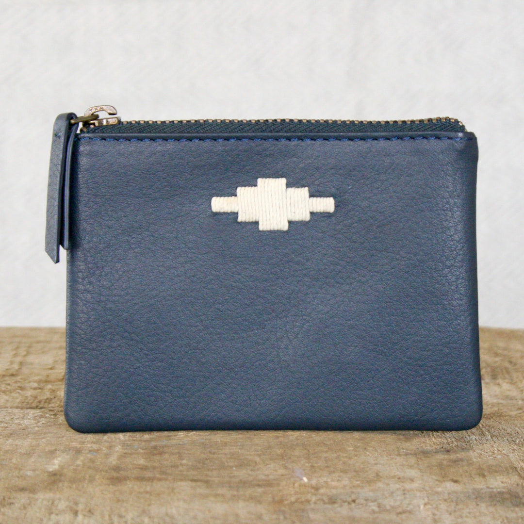 'Cambio' Pouch Purse - Navy Leather - pampeano UK