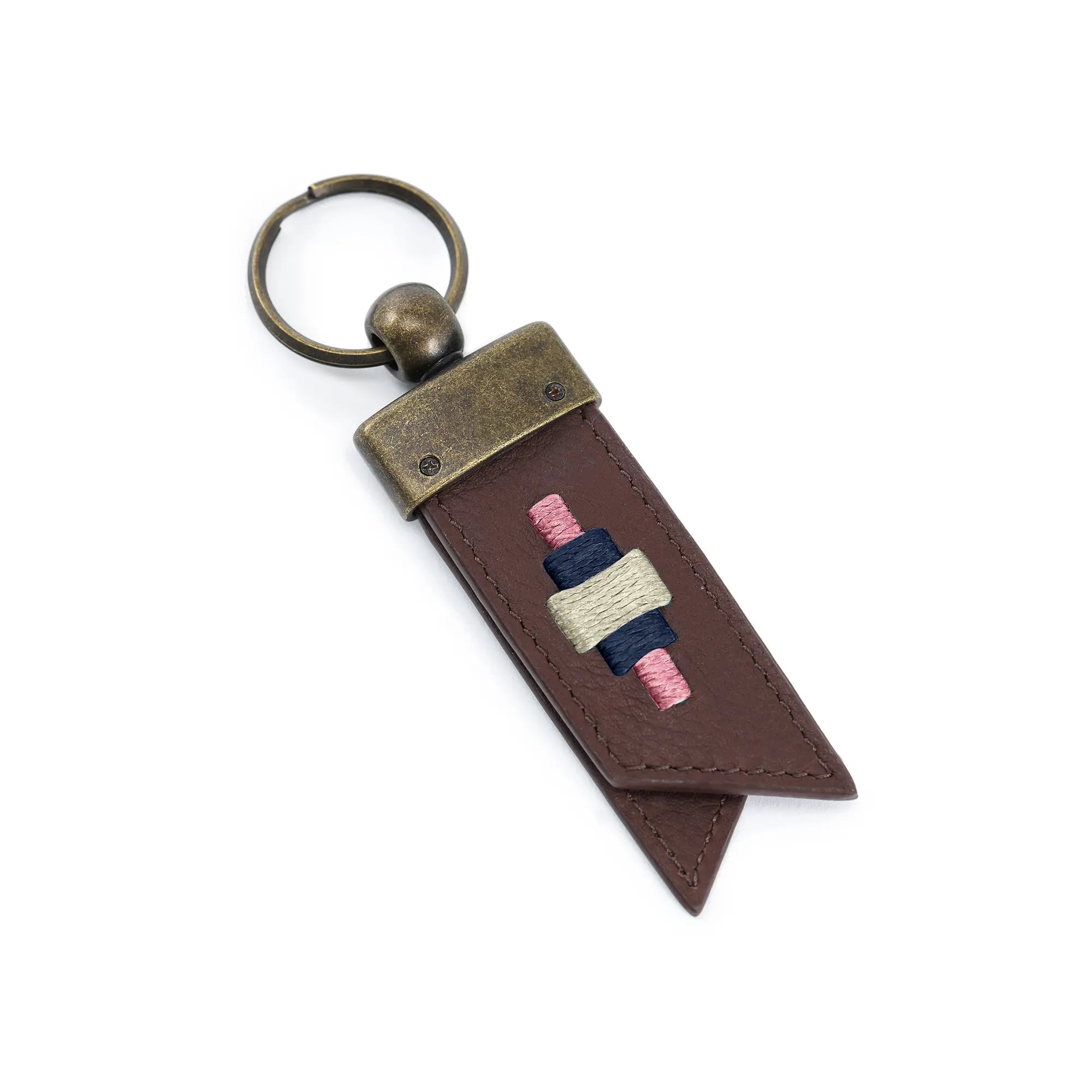 Juntos origami keyring - brown leather