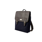 Mochila-Rucksack – Braunes Leder mit marineblauem Canvas