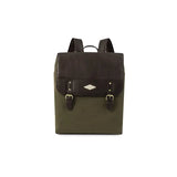 Mochila Rucksack - Braunes Leder mit Forest Canvas