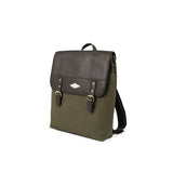 Mochila Rucksack - Braunes Leder mit Forest Canvas