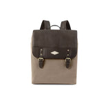 Mochila Rucksack - Braunes Leder mit Sand Canvas