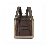 Mochila Rucksack - Braunes Leder mit Sand Canvas