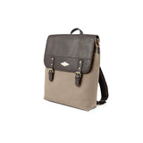 Mochila Rucksack - Braunes Leder mit Sand Canvas